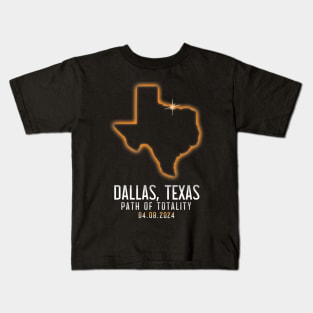 Dallas Texas Path Of Totality 4.8.24 Total Solar Eclipse Kids T-Shirt